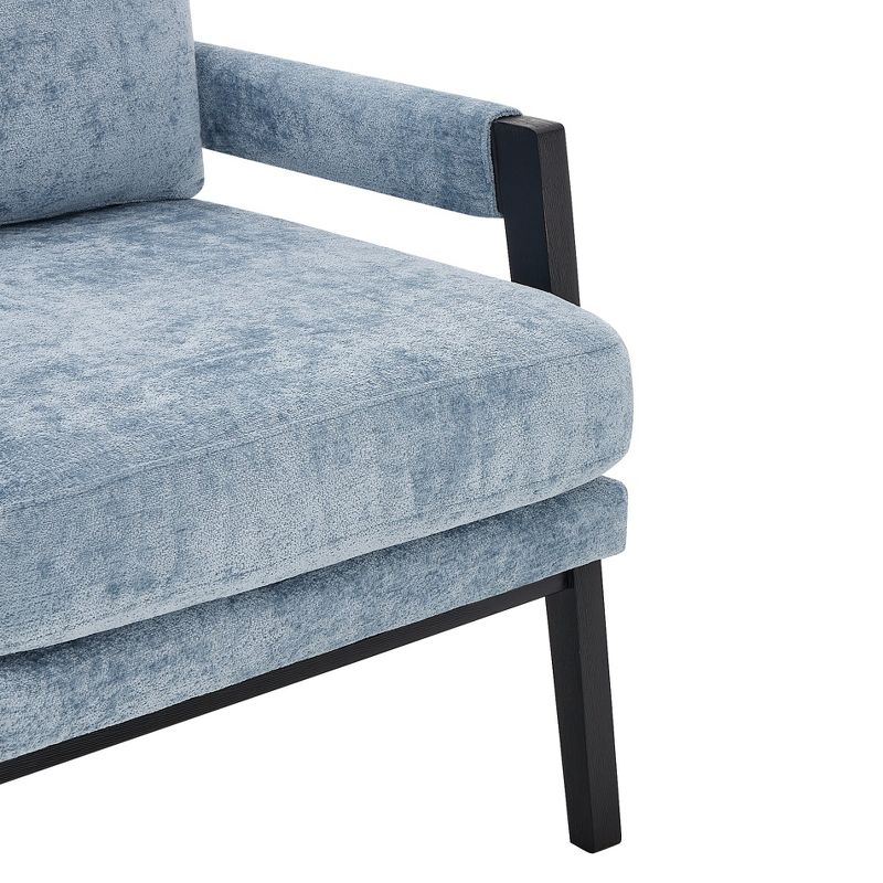 Roundhill Furniture Kelly Mid-Century Modern Chenille Upholstered Accent Armchair Blue