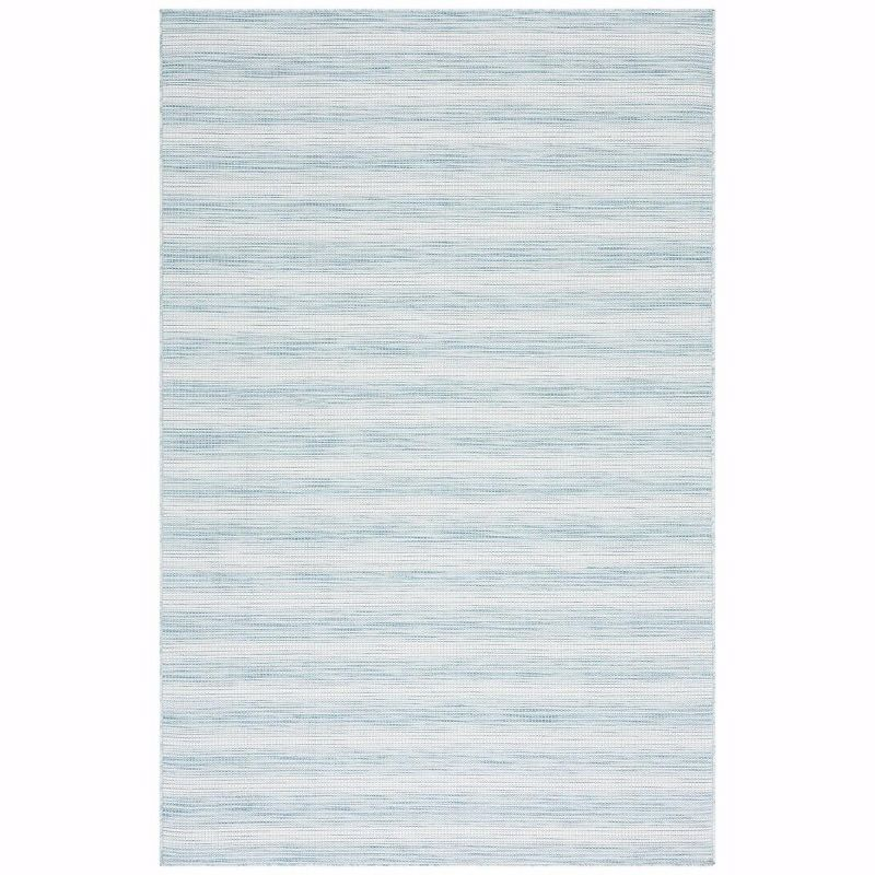 Hampton HTN231 Power Loomed Indoor/Outdoor Area Rug - Aqua Ivory/Multi - 5'1"x7'6" - Safavieh.