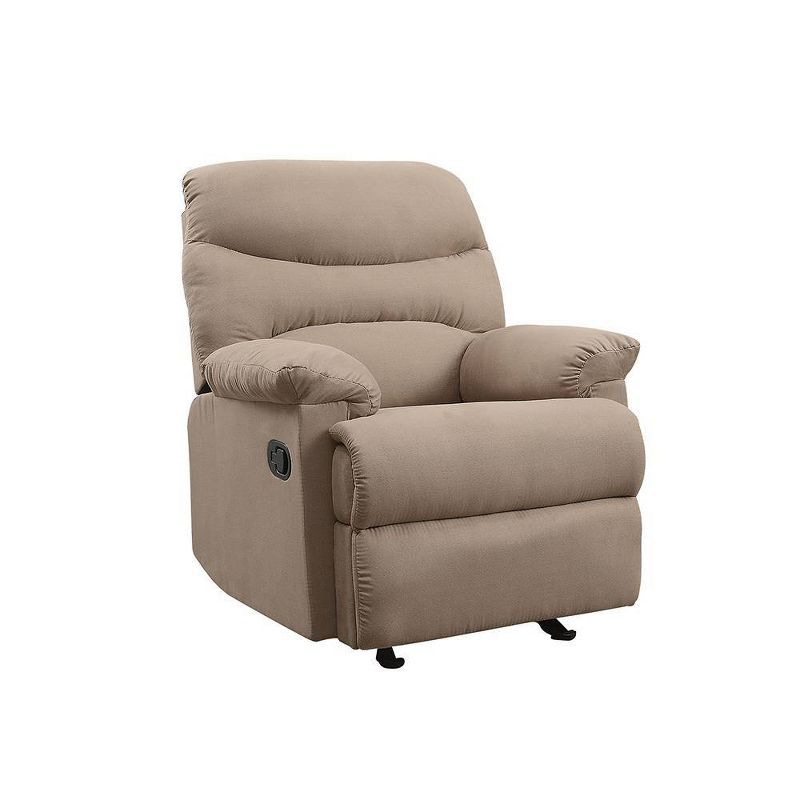 35" Arcadia Active Sitting Chair Light Brown Microfiber: Recliner, Easy Reach Handle - Acme Furniture