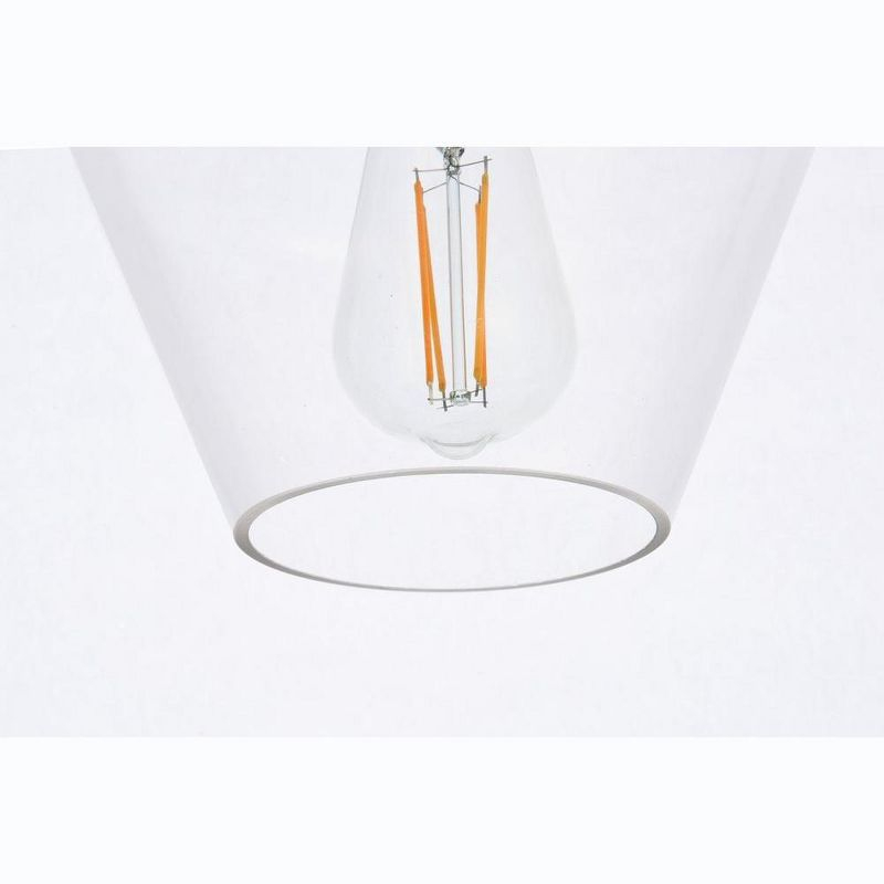 Elegant Lighting Gene 1 light Black and Clear glass plug-in pendant