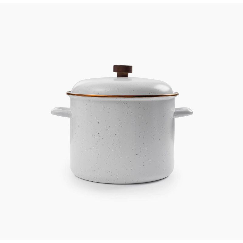 Barebones Enamel Stock Pot, Eggshell, 960 Ounces