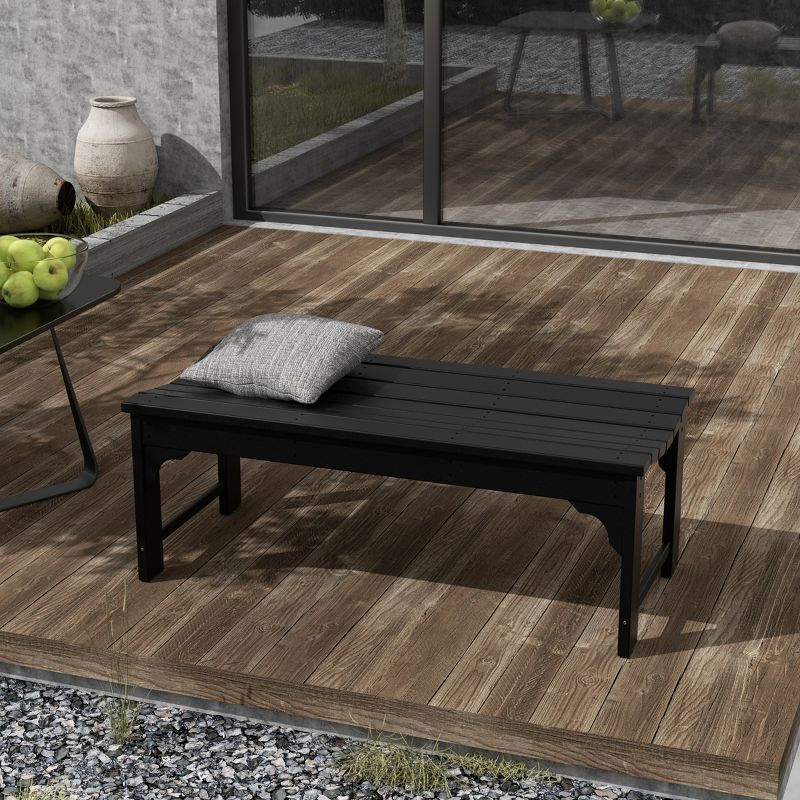 WestinTrends  Backless All-Weather Outdoor Bench for Patio Garden, Black