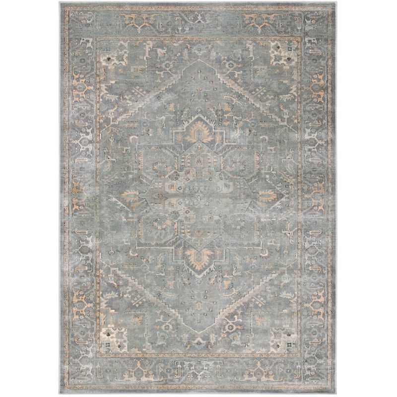 Vintage VTG114 Power Loomed Indoor Skid-Resistant Area Rug - Grey/Multi - 6'7"x9'2" - Safavieh