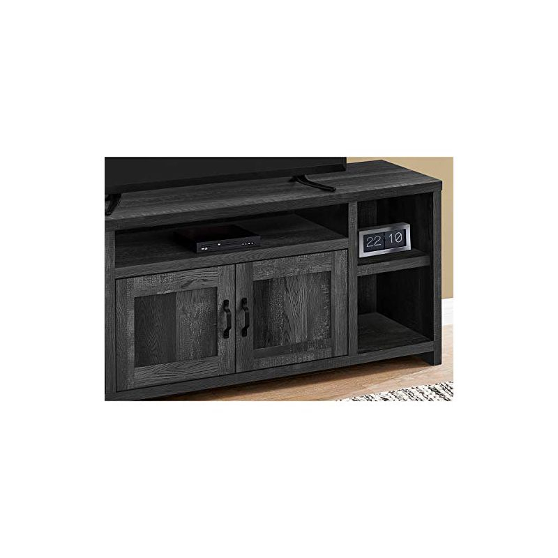 Monarch Specialties Tv Stand 60 Inch Console Media Entertainment Center Storage Cabinet Living Room Bedroom Laminate Black Transitional