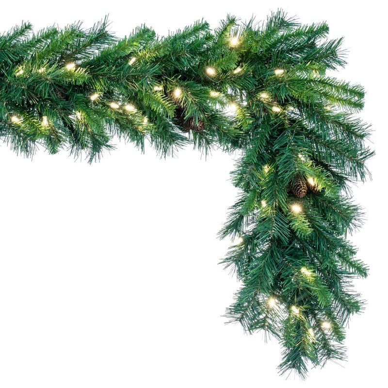 Vickerman 9' Cheyenne Artificial Christmas Garland, Warm White LED Lights