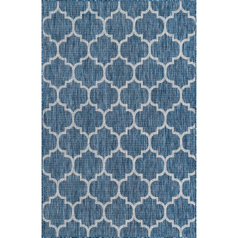 Unique Loom 5' 3 x 8' 0 Rectangle Indoor/Outdoor Trellis Navy Blue Area Rug