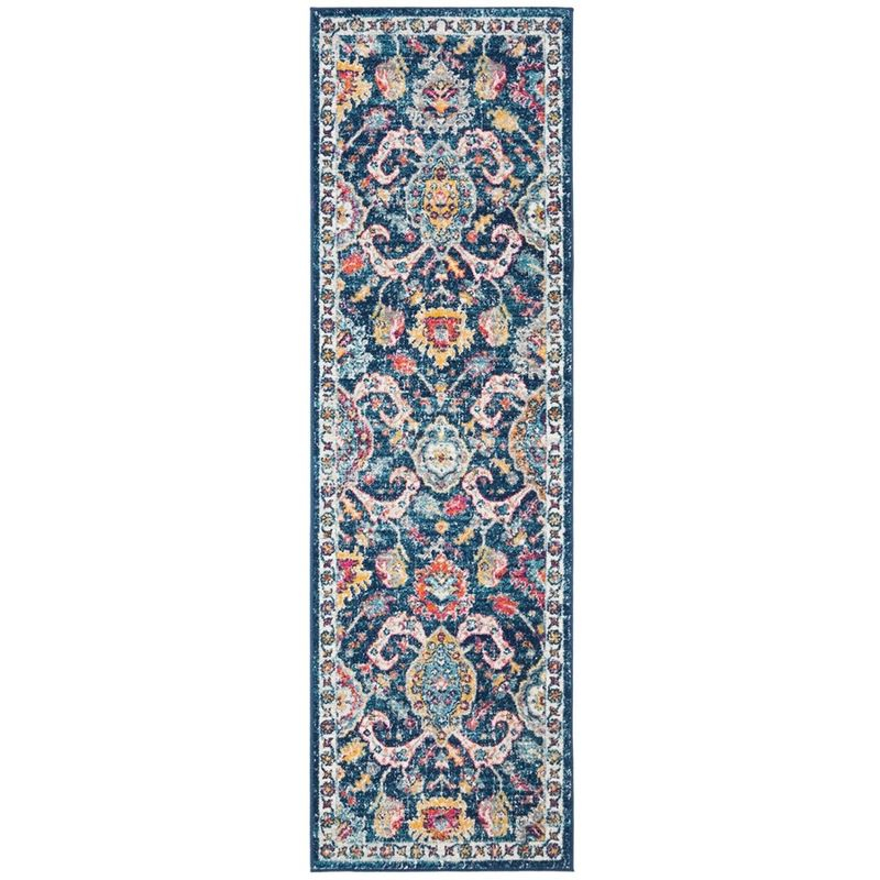 Evoke EVK255 Power Loomed Runner Rug - Navy/Fuchsia - 2'2"x7' - Safavieh.