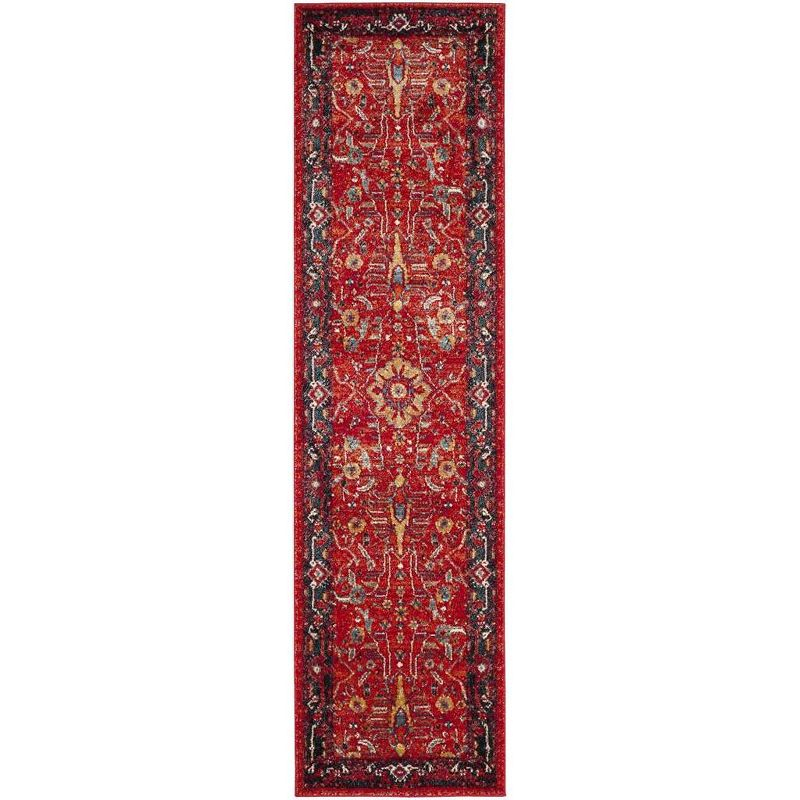 Vintage Hamadan VTH220 Power Loomed Indoor Runner Rug - Orange/Navy - 2'3"x10' - Safavieh