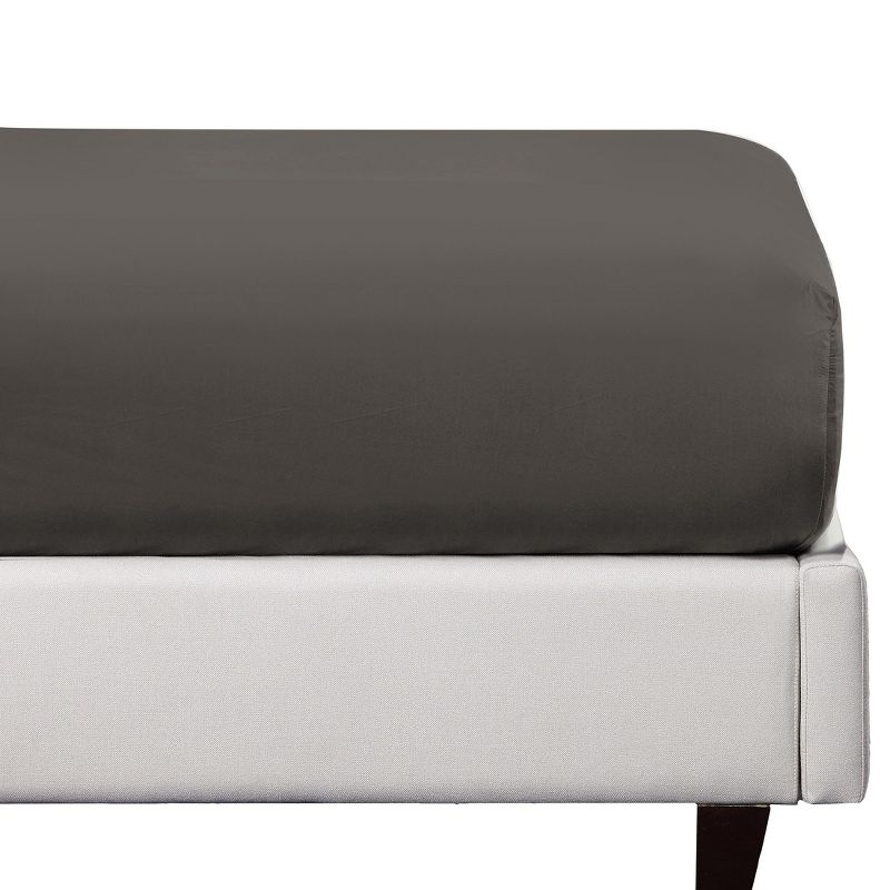 Soft, Crisp and Breathable Fitted Sheet Only, Organic Cotton Fitted Sheet| Fully Elasticized with Deep Pockets by California Design Den - Gray, Full