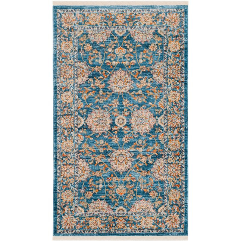 Vintage Persian VTP469 Power Loomed Indoor Accent Rug - Turquoise/Multi - 2'x5' - Safavieh