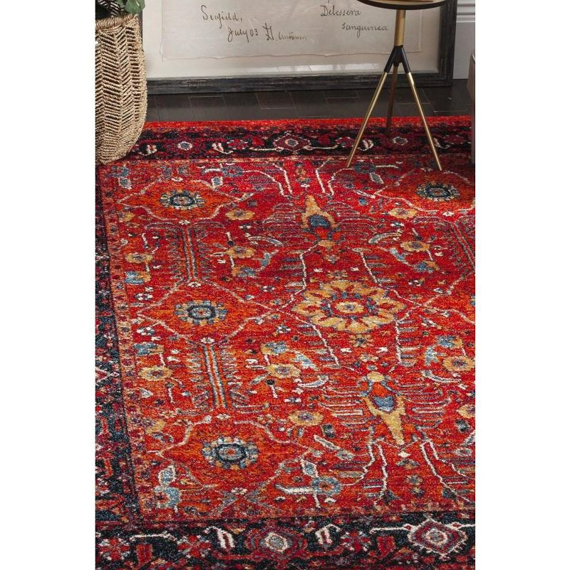 Vintage Hamadan VTH220 Power Loomed Indoor Area Rug - Orange/Navy - 6'7"x9' - Safavieh.