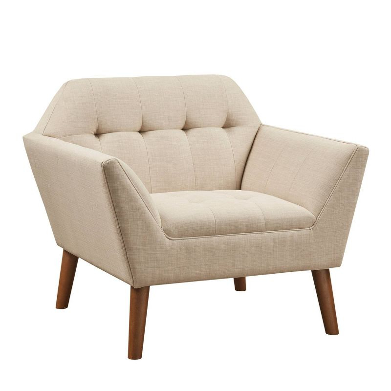 Newport Lounge Chair Beige - Ink+Ivy: Polyester Upholstered, Wood Legs, Foam Cushion, Spot Clean