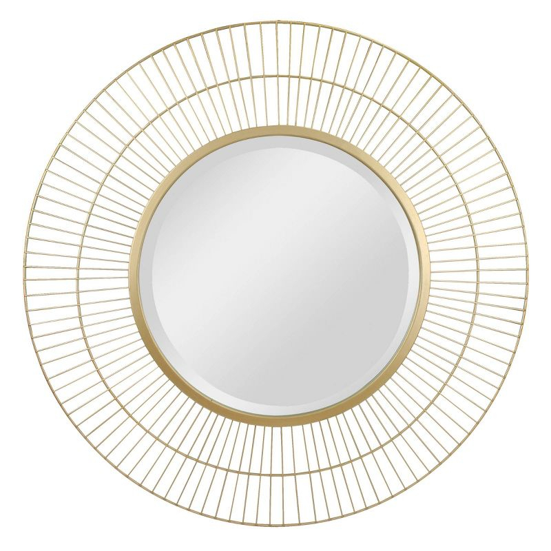Two Loop Radial Wire Mirror Gold - Stonebriar Collection