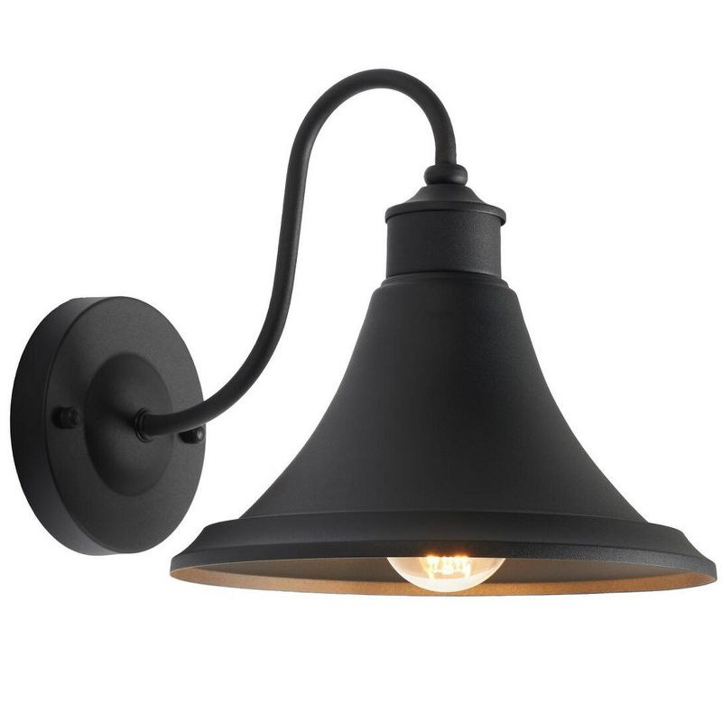 Graylyn 9" Outdoor Wall Sconce (Set of 2) - PLT7016 - Black - Safavieh
