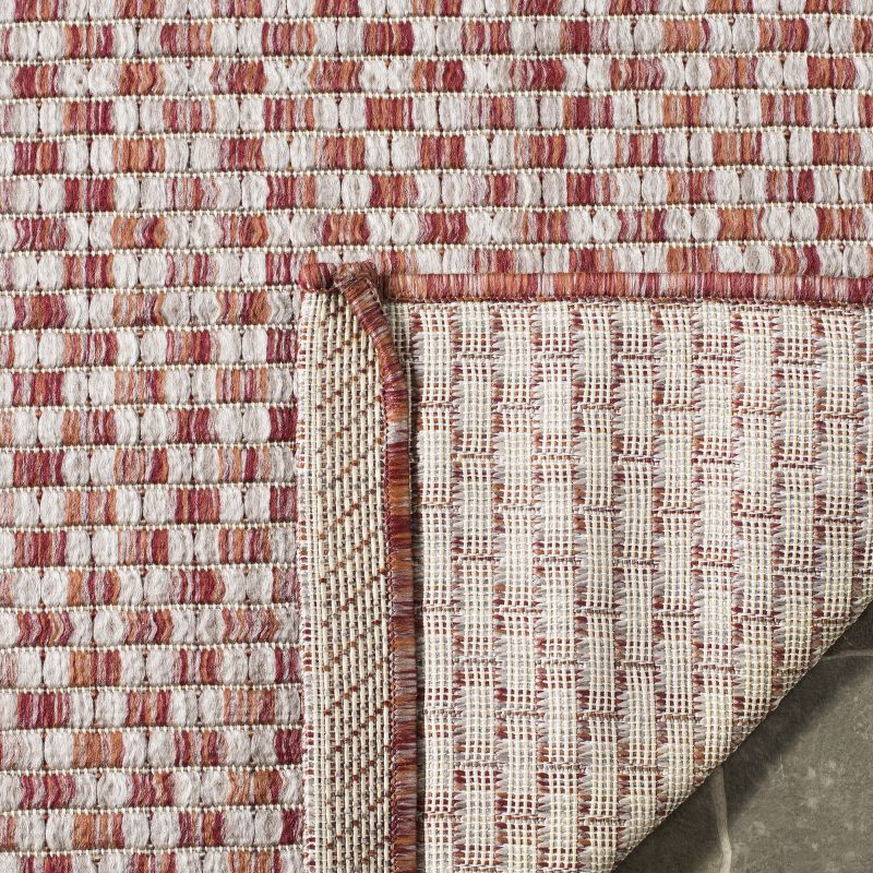 Courtyard CY8653 Power Loomed Indoor and Outdoor Area Rug - Rust/Light Grey - 4'x4' - Safavieh