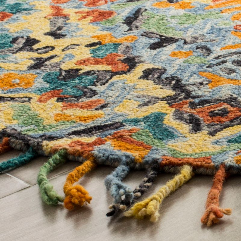 Blossom BLM452 Hand Tufted Area Rug - Blue/Multi - 8' round - Safavieh.