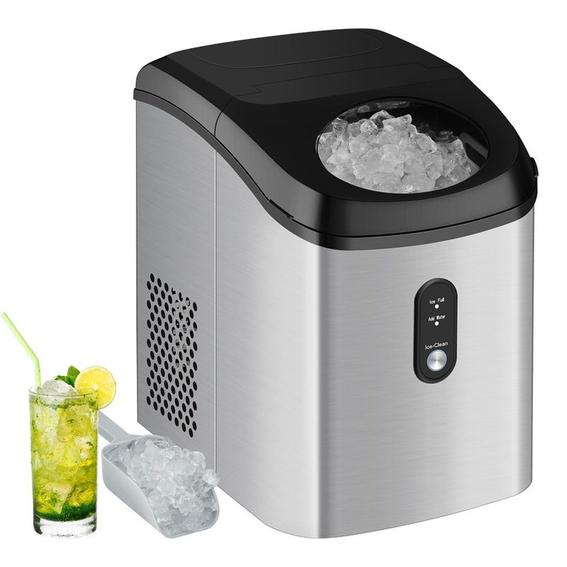 Compact Nugget Ice Maker, 33 lbs/Day Countertop Ice Maker with Soft Chewy Pellet Ice