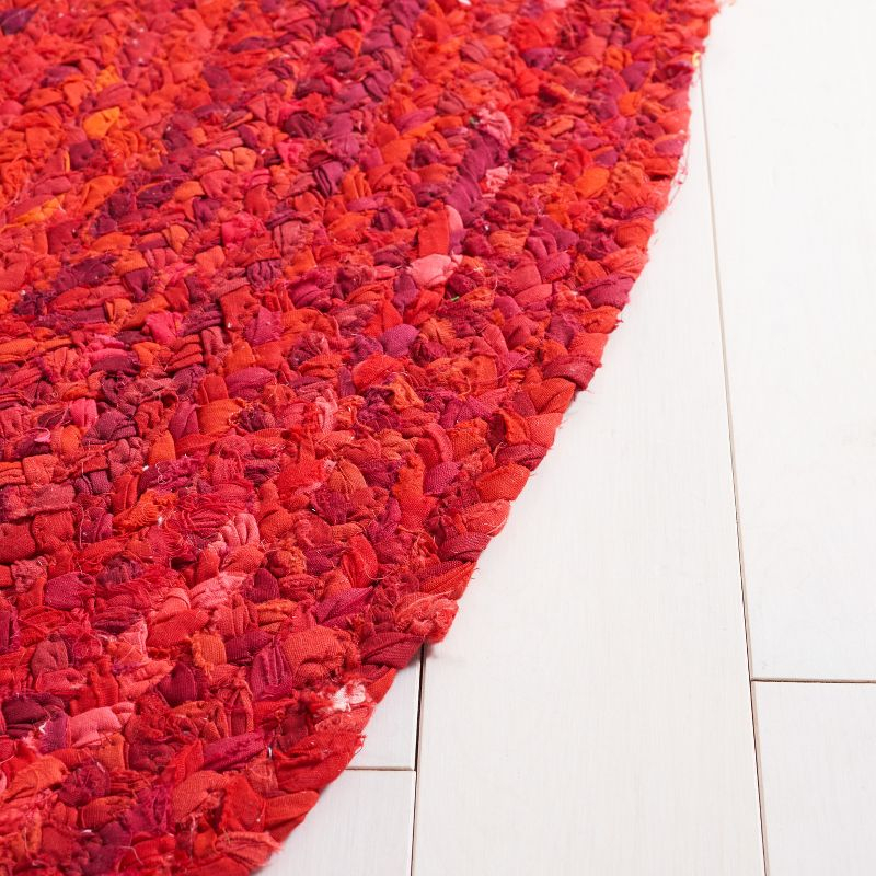Braided BRD452 Hand Woven Indoor Area Rug - Red - 5'x8' Oval - Safavieh