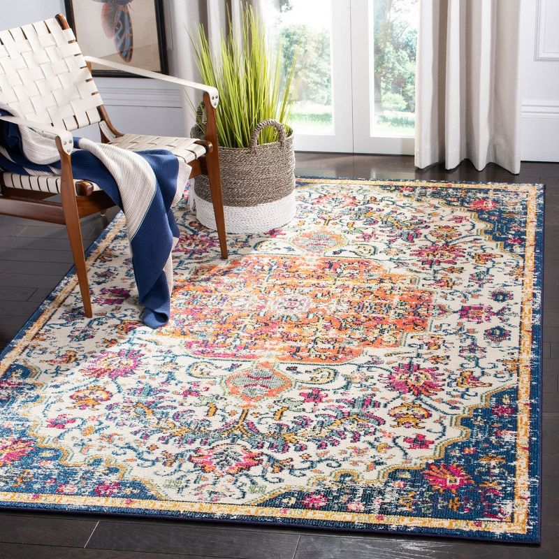 Madison MAD447 Power Loomed Indoor Area Rug - Ivory/Orange - 6'x9' - Safavieh