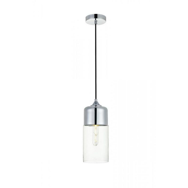 Elegant Lighting Ashwell 1 Light Chrome Pendant With Clear Glass