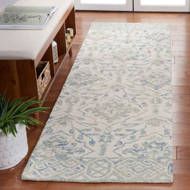 Dip Dye DDY901 Hand Tufted Indoor Runner - Light Blue/Ivory - 2'3"x8' - Safavieh