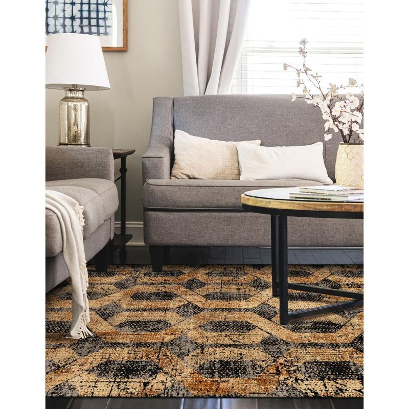Unique Loom 10' 0 x 14' 0 Black Gray Saturn Astra Area Rug