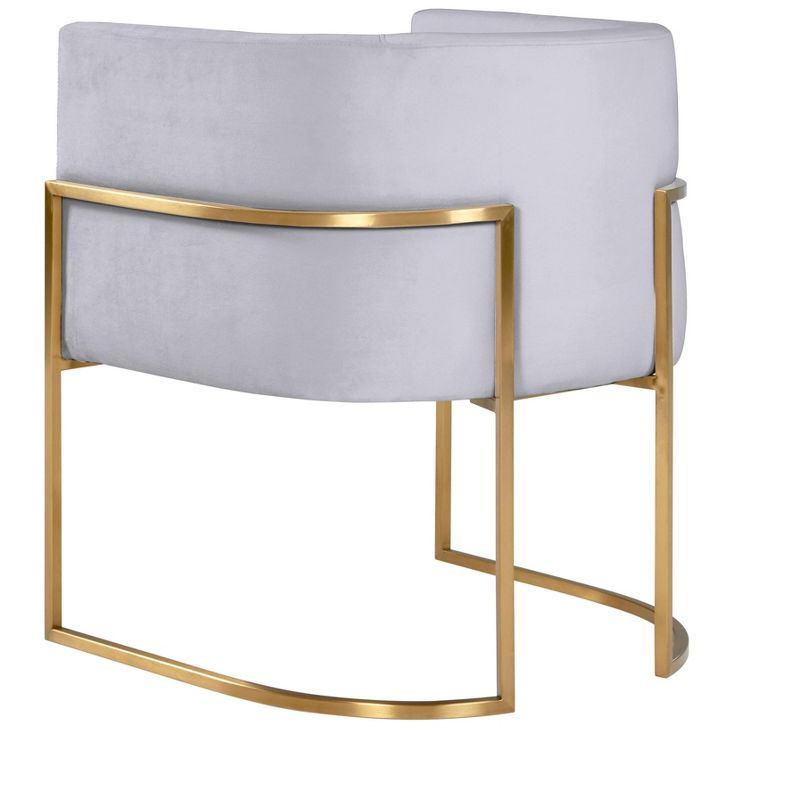 TOV Furniture Giselle Velvet Dining Chair with Gold Base by Inspire Me! Home Decor Grey 24.4"W x 23.2"D x 27.5"H