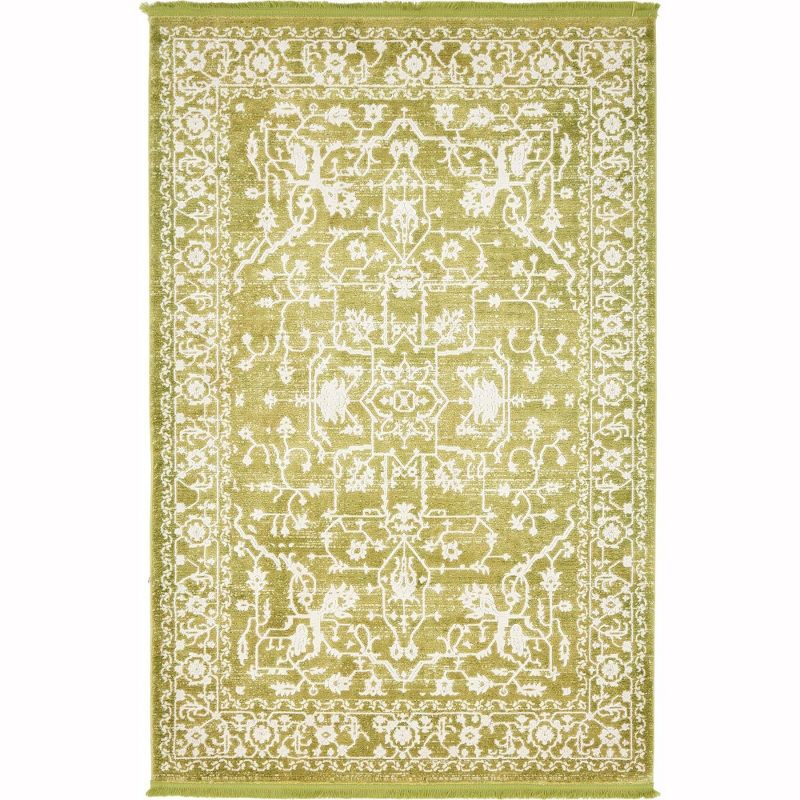Unique Loom New Classical Collection Area Rug - Olympia (4' 1" x 6' 1" Rectangle Light Green/Ivory)