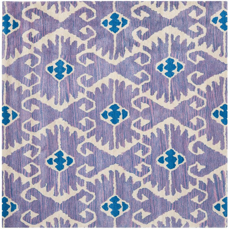 Wyndham WYD323 Hand Tufted Indoor Area Rug - Lavander/Ivory - 7'x7' - Safavieh