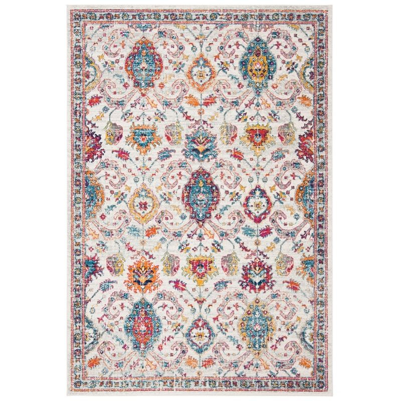 Evoke EVK255 Power Loomed Area Rug - Cream/Orange - 5'3"x7'6" - Safavieh.