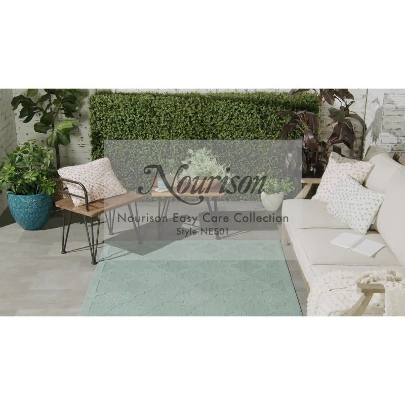 Nourison Easy Care Trellis Flatweave Indoor Outdoor Area Rug 6' x 9' Coral/Orange