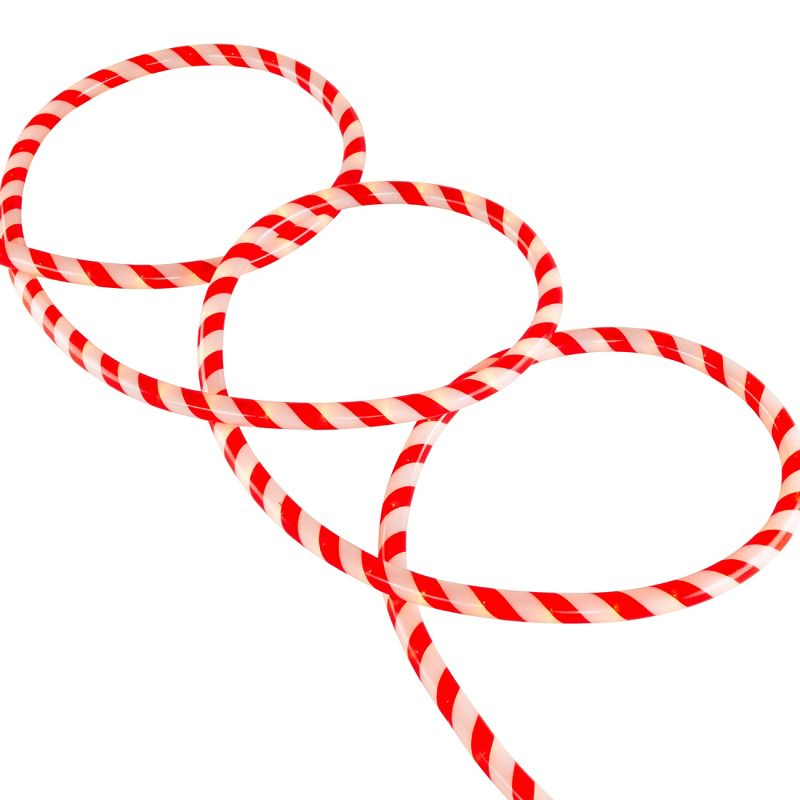 Northlight 18' Red and White Striped Candy Cane Outdoor Christmas Rope Lights