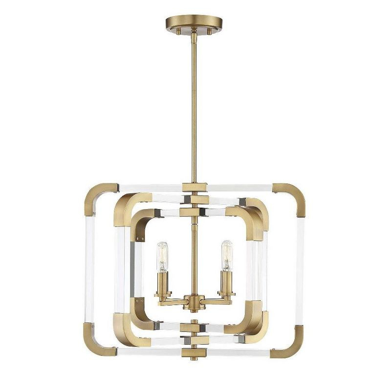 Savoy House Rotterdam 4 - Light Semi-Flush Mount in  Warm Brass