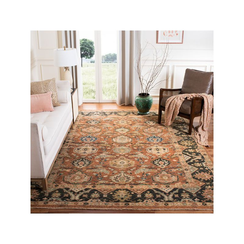 Izmir IZM105 Hand Knotted Area Rug - Red/Black - 9'x12' - Safavieh