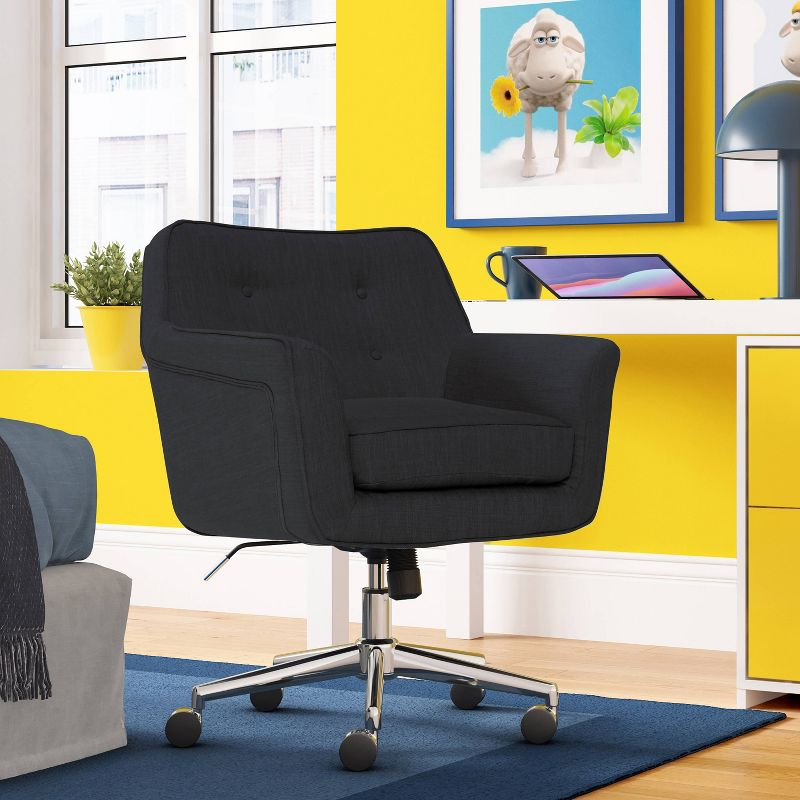 Style Ashland Home Office Chair Dark Gray - Serta: Mid-Century, Adjustable, Swivel, Ergonomic Design