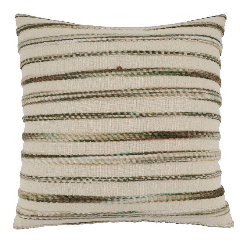 Saro Ambrosia Collection Appliqued Cotton Blend Throw Pillow