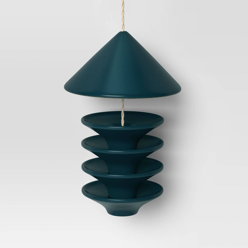 Ceramic Matte Tray Bird Feeder 11.22" Teal - Threshold™