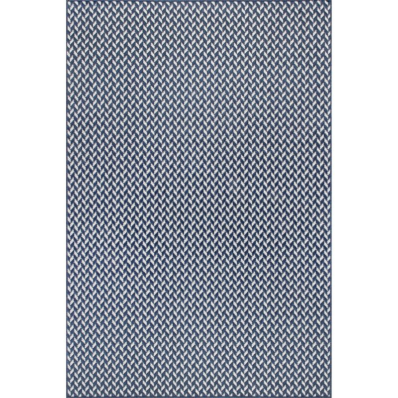 Nuloom Camryn Herringbone Indoor/Outdoor Area Rug, 6' 7" x 9', Navy