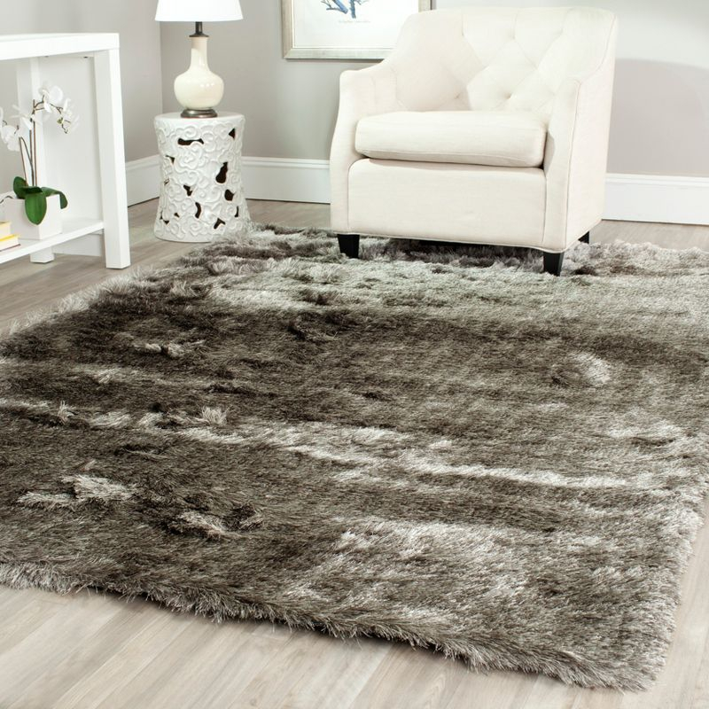 Shag SG511 Hand Tufted Area Rug - Silver - 5'x7' - Safavieh.