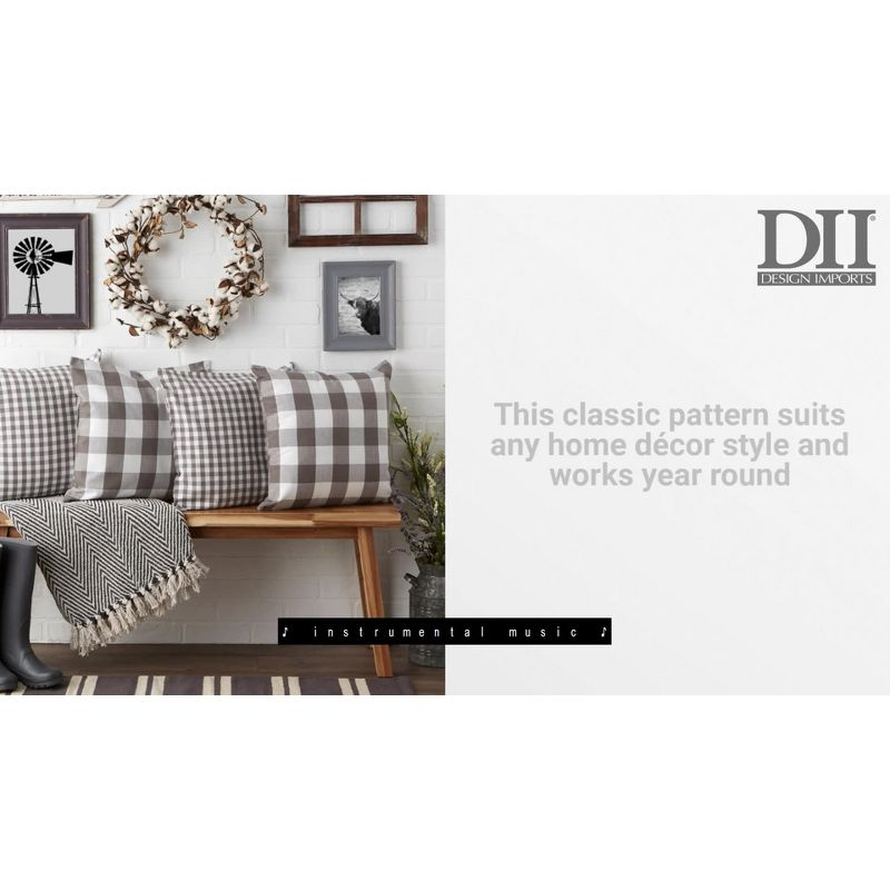 4pk 18"x18" Gingham Buffalo Check Assorted Square Throw Pillow Covers Black/White - Design Imports: Cotton, Machine Washable