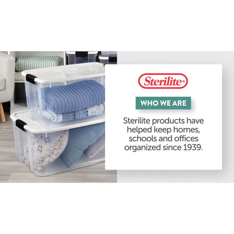 Sterilite Deep Ultra Basket, Closet Organizer Bin, Cabinets, Pantry, Shelving and Countertop Space Open Container, White, 24-Pack