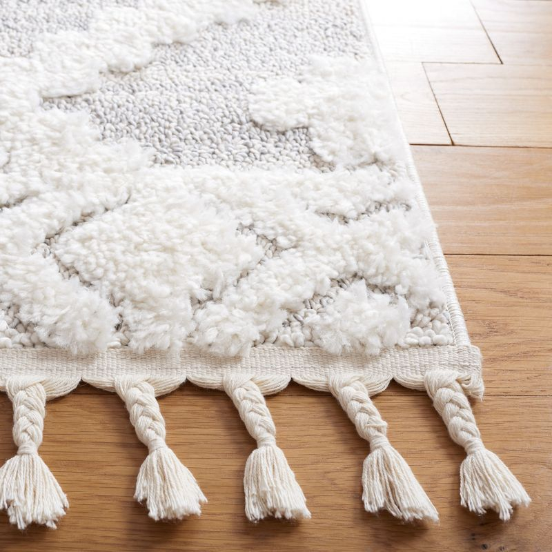 Moroccan Tassel Shag MTS640 Power Loomed Indoor Area Rug - Ivory/Beige - 6'7"x6'7" - Safavieh