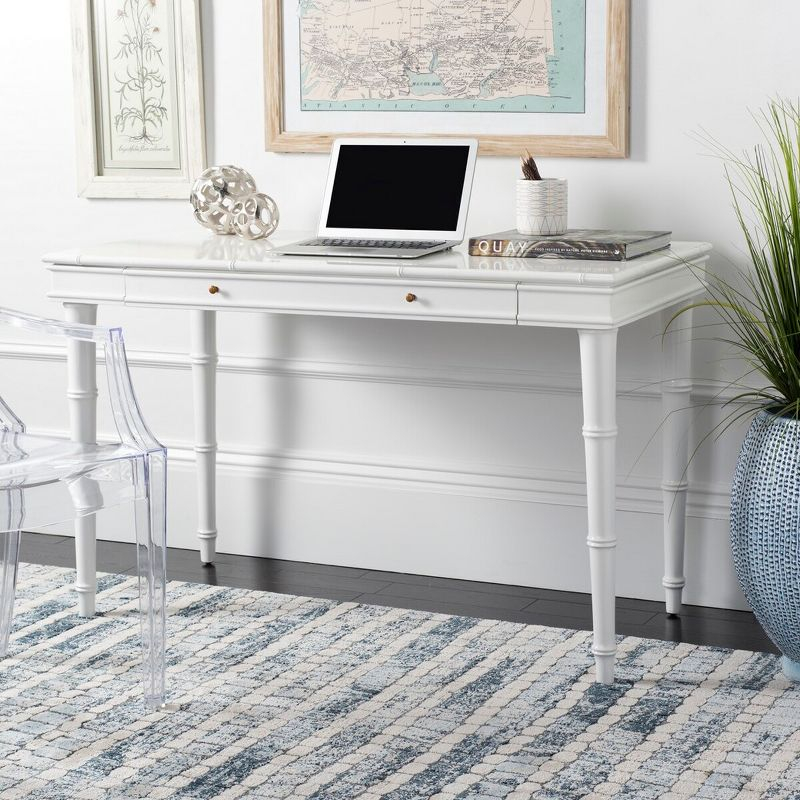 Noely Writing Desk - White/Gold Handle - Safavieh