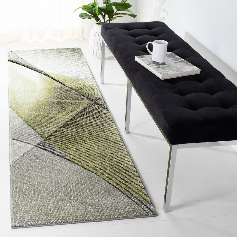 Hollywood HLW715 Machine Made Accent Rug - 2'3"x4' - Grey/Green - Safavieh