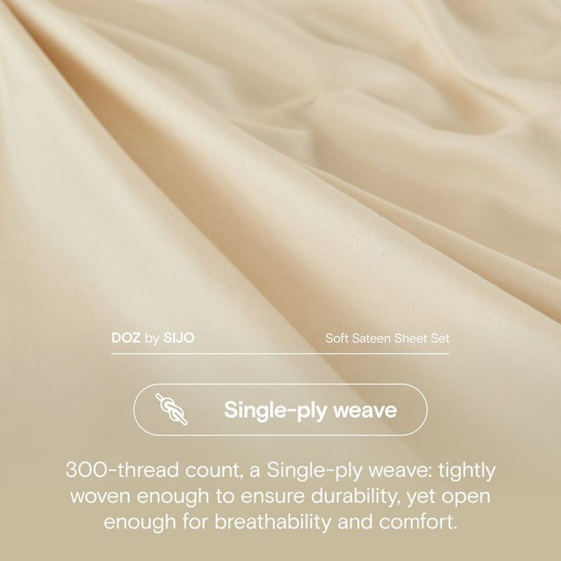 DOZ Long Staple Cotton Pillowcase Set, Soft Sateen Weave, Smooth, Breathable, Cooling, Envelope Closure Forest King