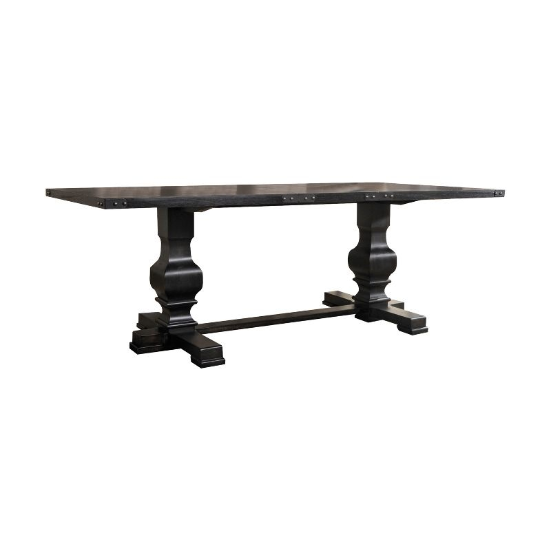 Morland Dining Table Vintage Black - Acme Furniture: Rectangular, Non-Extension, Seats 6
