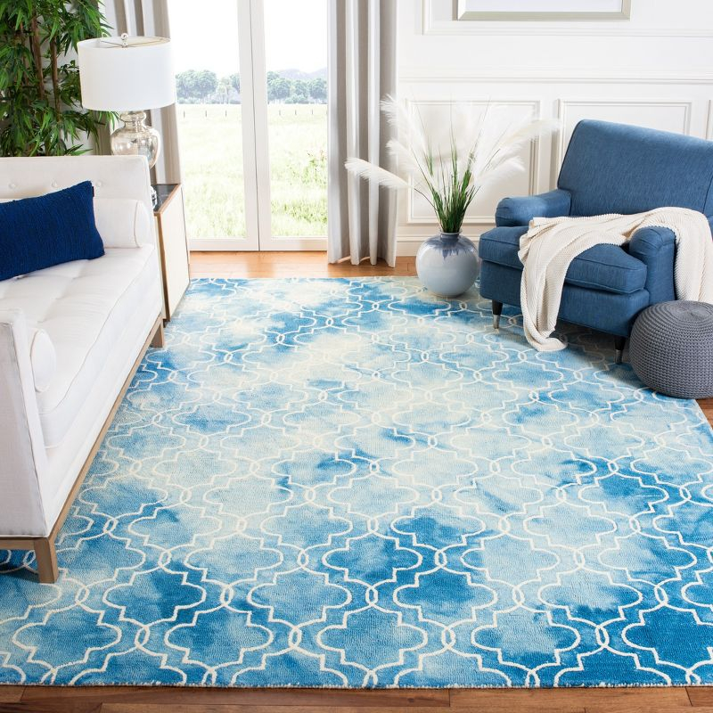 Dip Dye DDY676 Hand Tufted Indoor Area Rug - Blue/Ivory - 8'x10' - Safavieh