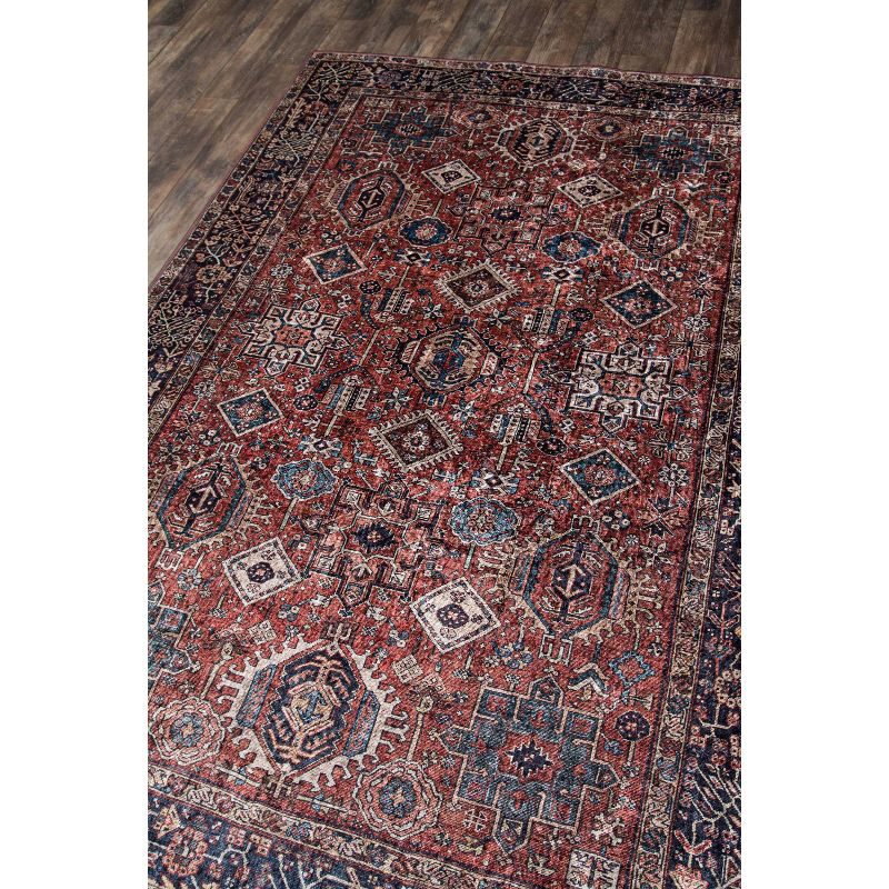 6'x9' Karachi Mila Area Rug Rust - Momeni: Bohemian Geometric Medium Pile, Indoor, Polyester, Machine Made
