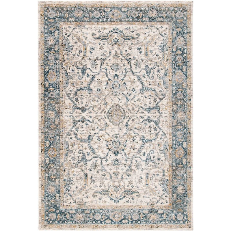 Valencia VAL566 Power Loomed Area Rug - Ivory/Blue - 5'x8' - Safavieh.