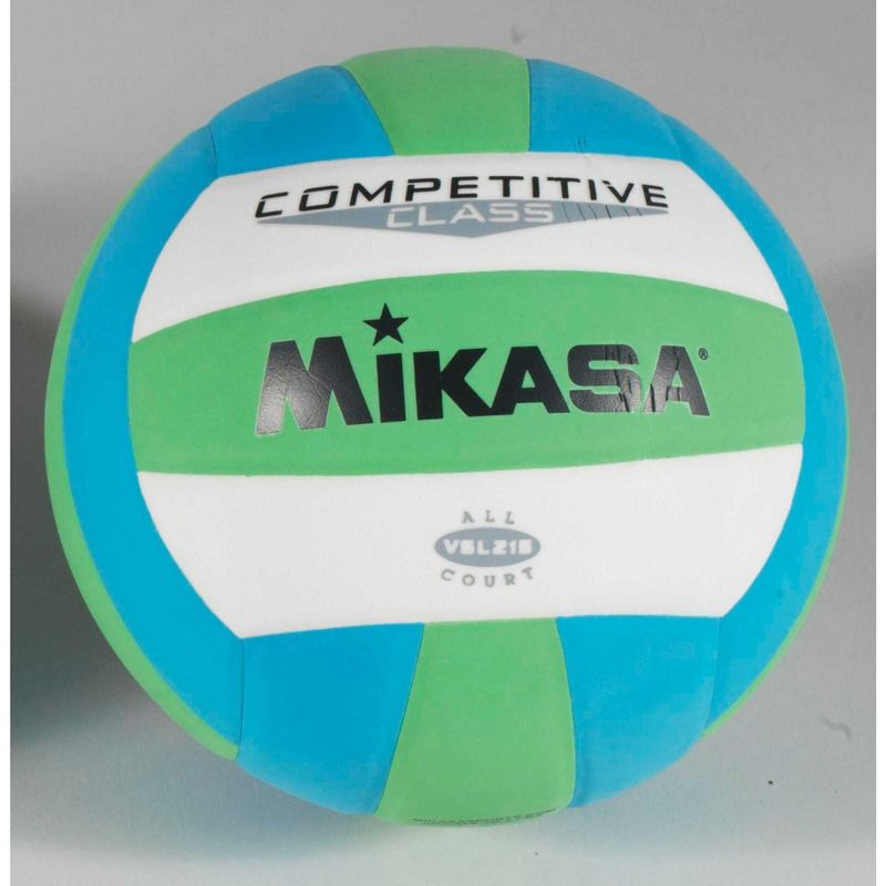Mikasa VSL215 Competitive Class Volleyball, Size 5, Green/Blue/White